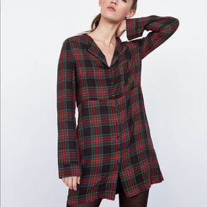 Zara Checkered Shirt Dress